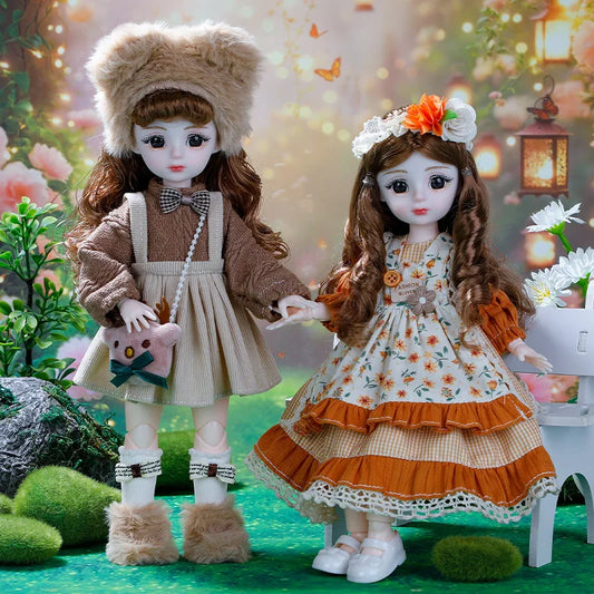 30cm BJD Dolls Princess Full Set 1/6 Anime BJD With Clothes 23 Joint Movable Body Dress