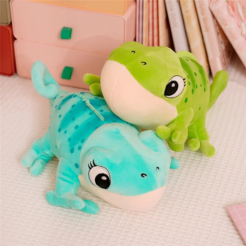 1PC 30cm Cartoon Real Like Lizard And Chameleon Plush Toys Creative Simulation Animal Reptile
