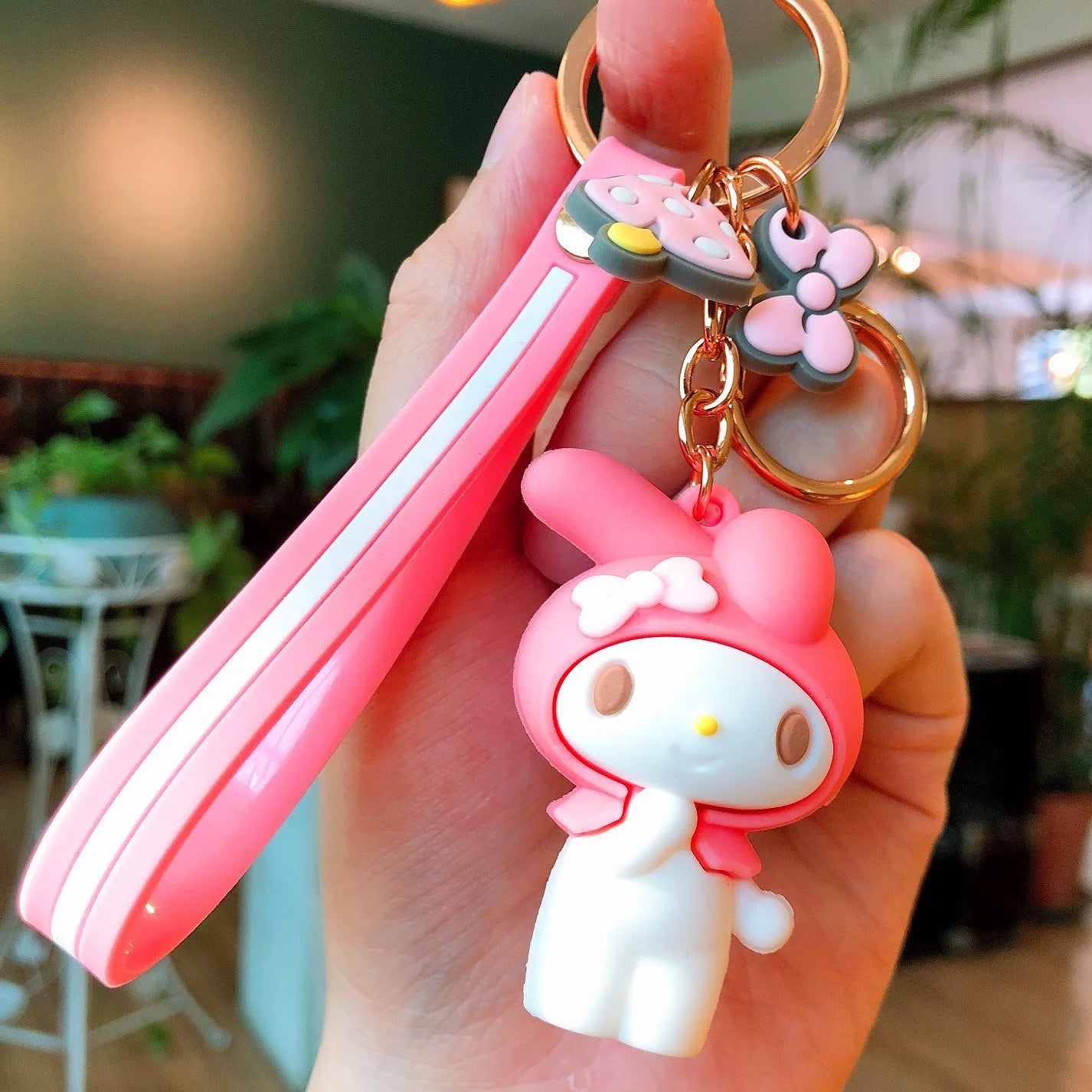 Anime Cartoon Sanrio Kuromi Mymelody Pendant Keychain Holder Key Chain Car Keyring