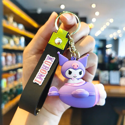 Anime Cartoon Sanrio Kuromi Mymelody Pendant Keychain Holder Key Chain Car Keyring