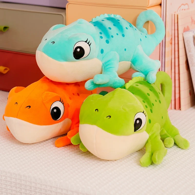 1PC 30cm Cartoon Real Like Lizard And Chameleon Plush Toys Creative Simulation Animal Reptile