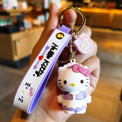 Anime Cartoon Sanrio Kuromi Mymelody Pendant Keychain Holder Key Chain Car Keyring