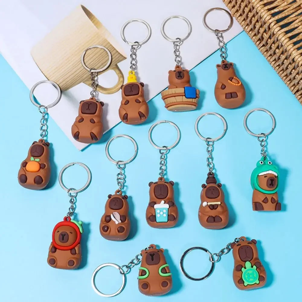 Creative Cute Capybara Keychains For Car Keychain Anime Cartoon Capibala Pendant  Women Doll