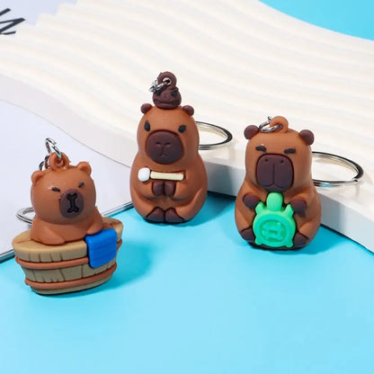 Creative Cute Capybara Keychains For Car Keychain Anime Cartoon Capibala Pendant  Women Doll